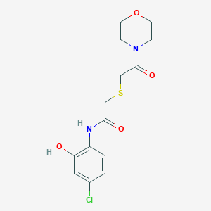 molecular formula C14H17ClN2O4S B6722364 N-(4-chloro-2-hydroxyphenyl)-2-(2-morpholin-4-yl-2-oxoethyl)sulfanylacetamide 