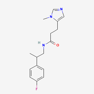 molecular formula C16H20FN3O B6722455 N-[2-(4-fluorophenyl)propyl]-3-(3-methylimidazol-4-yl)propanamide 