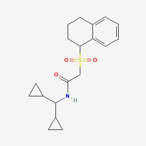 molecular formula C19H25NO3S B6722485 N-(dicyclopropylmethyl)-2-(1,2,3,4-tetrahydronaphthalen-1-ylsulfonyl)acetamide 