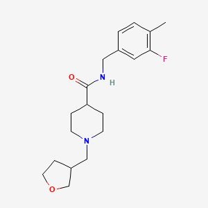 molecular formula C19H27FN2O2 B6722495 N-[(3-fluoro-4-methylphenyl)methyl]-1-(oxolan-3-ylmethyl)piperidine-4-carboxamide 