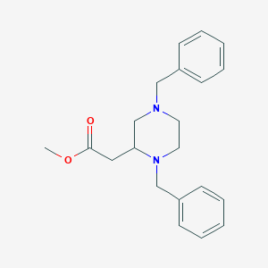 molecular formula C21H26N2O2 B067225 (1,4-Dibenzyl-piperazin-2-yl)-acetic acid methyl ester CAS No. 183742-32-7
