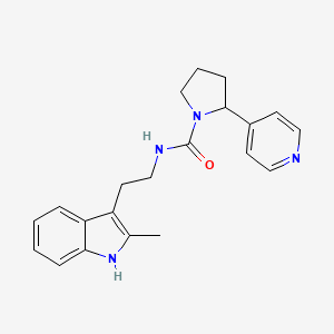 molecular formula C21H24N4O B6722514 N-[2-(2-methyl-1H-indol-3-yl)ethyl]-2-pyridin-4-ylpyrrolidine-1-carboxamide 