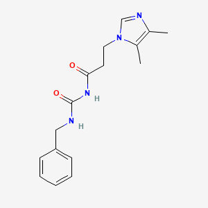 molecular formula C16H20N4O2 B6722518 N-(benzylcarbamoyl)-3-(4,5-dimethylimidazol-1-yl)propanamide 