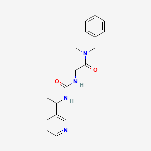 molecular formula C18H22N4O2 B6722565 N-benzyl-N-methyl-2-(1-pyridin-3-ylethylcarbamoylamino)acetamide 