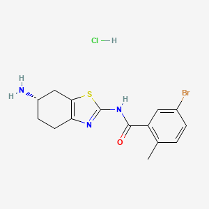molecular formula C15H17BrClN3OS B6722722 N-[(6S)-6-amino-4,5,6,7-tetrahydro-1,3-benzothiazol-2-yl]-5-bromo-2-methylbenzamide;hydrochloride 