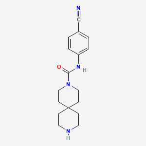 molecular formula C17H22N4O B6723227 N-(4-cyanophenyl)-3,9-diazaspiro[5.5]undecane-3-carboxamide 
