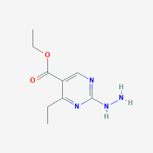 molecular formula C9H14N4O2 B067233 Ethyl 4-ethyl-2-hydrazinylpyrimidine-5-carboxylate CAS No. 188936-22-3