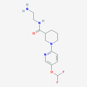 molecular formula C14H20F2N4O2 B6723472 N-(2-aminoethyl)-1-[5-(difluoromethoxy)pyridin-2-yl]piperidine-3-carboxamide 