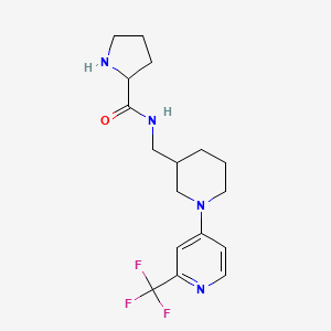 molecular formula C17H23F3N4O B6723510 N-[[1-[2-(trifluoromethyl)pyridin-4-yl]piperidin-3-yl]methyl]pyrrolidine-2-carboxamide 