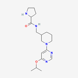 molecular formula C18H29N5O2 B6723522 N-[[1-(6-propan-2-yloxypyrimidin-4-yl)piperidin-3-yl]methyl]pyrrolidine-2-carboxamide 