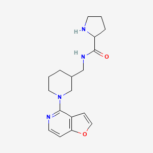 molecular formula C18H24N4O2 B6723527 N-[(1-furo[3,2-c]pyridin-4-ylpiperidin-3-yl)methyl]pyrrolidine-2-carboxamide 