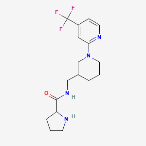 molecular formula C17H23F3N4O B6723530 N-[[1-[4-(trifluoromethyl)pyridin-2-yl]piperidin-3-yl]methyl]pyrrolidine-2-carboxamide 