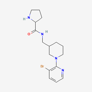 molecular formula C16H23BrN4O B6723539 N-[[1-(3-bromopyridin-2-yl)piperidin-3-yl]methyl]pyrrolidine-2-carboxamide 