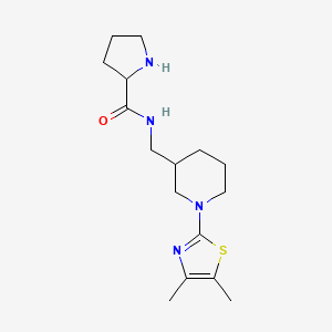 molecular formula C16H26N4OS B6723548 N-[[1-(4,5-dimethyl-1,3-thiazol-2-yl)piperidin-3-yl]methyl]pyrrolidine-2-carboxamide 