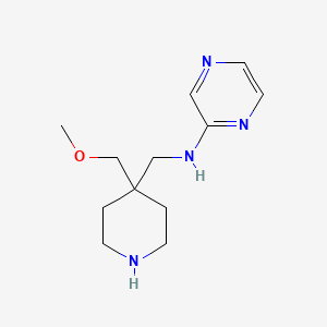 molecular formula C12H20N4O B6723639 N-[[4-(methoxymethyl)piperidin-4-yl]methyl]pyrazin-2-amine 