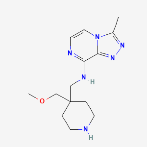 molecular formula C14H22N6O B6723660 N-[[4-(methoxymethyl)piperidin-4-yl]methyl]-3-methyl-[1,2,4]triazolo[4,3-a]pyrazin-8-amine 