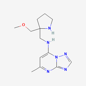 molecular formula C13H20N6O B6723705 N-[[2-(methoxymethyl)pyrrolidin-2-yl]methyl]-5-methyl-[1,2,4]triazolo[1,5-a]pyrimidin-7-amine 