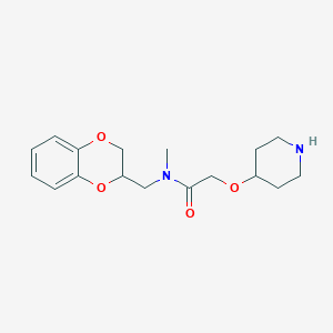molecular formula C17H24N2O4 B6723805 N-(2,3-dihydro-1,4-benzodioxin-3-ylmethyl)-N-methyl-2-piperidin-4-yloxyacetamide 