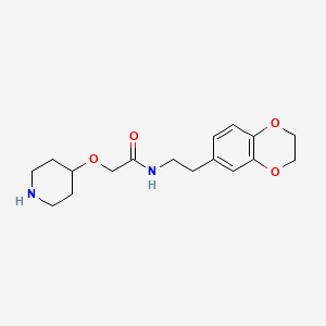 molecular formula C17H24N2O4 B6723811 N-[2-(2,3-dihydro-1,4-benzodioxin-6-yl)ethyl]-2-piperidin-4-yloxyacetamide 