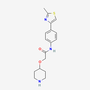 molecular formula C17H21N3O2S B6723855 N-[4-(2-methyl-1,3-thiazol-4-yl)phenyl]-2-piperidin-4-yloxyacetamide 