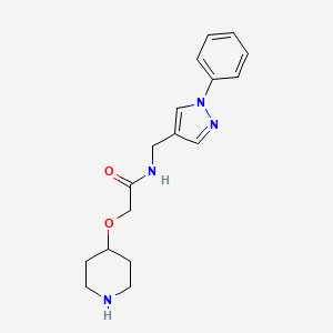 molecular formula C17H22N4O2 B6723877 N-[(1-phenylpyrazol-4-yl)methyl]-2-piperidin-4-yloxyacetamide 