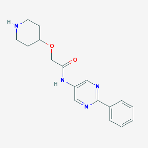 molecular formula C17H20N4O2 B6723894 N-(2-phenylpyrimidin-5-yl)-2-piperidin-4-yloxyacetamide 