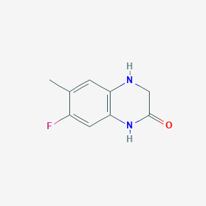 molecular formula C9H9FN2O B067239 7-fluoro-6-methyl-3,4-dihydroquinoxalin-2(1H)-one CAS No. 170099-04-4