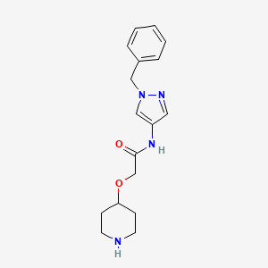 molecular formula C17H22N4O2 B6723908 N-(1-benzylpyrazol-4-yl)-2-piperidin-4-yloxyacetamide 