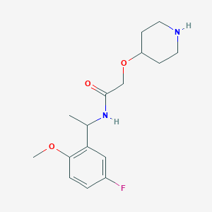 molecular formula C16H23FN2O3 B6723923 N-[1-(5-fluoro-2-methoxyphenyl)ethyl]-2-piperidin-4-yloxyacetamide 