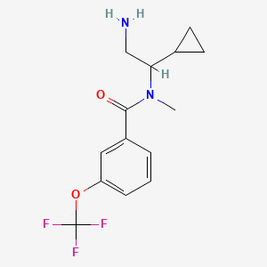 molecular formula C14H17F3N2O2 B6723995 N-(2-amino-1-cyclopropylethyl)-N-methyl-3-(trifluoromethoxy)benzamide 