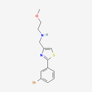 molecular formula C13H15BrN2OS B6724186 N-[[2-(3-bromophenyl)-1,3-thiazol-4-yl]methyl]-2-methoxyethanamine 