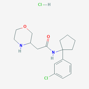 molecular formula C17H24Cl2N2O2 B6724260 N-[1-(3-chlorophenyl)cyclopentyl]-2-morpholin-3-ylacetamide;hydrochloride 