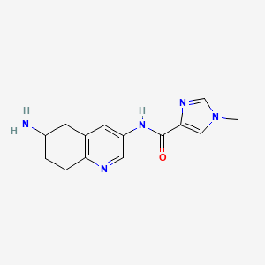 molecular formula C14H17N5O B6724290 N-(6-amino-5,6,7,8-tetrahydroquinolin-3-yl)-1-methylimidazole-4-carboxamide 