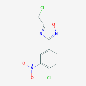 molecular formula C9H5Cl2N3O3 B067244 5-Chloromethyl-3-(4-chloro-3-nitro-phenyl)-[1,2,4]oxadiazole CAS No. 187399-90-2