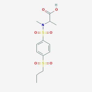 molecular formula C13H19NO6S2 B6724681 2-[Methyl-(4-propylsulfonylphenyl)sulfonylamino]propanoic acid 