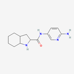 molecular formula C14H20N4O B6725349 N-(6-aminopyridin-3-yl)-2,3,3a,4,5,6,7,7a-octahydro-1H-indole-2-carboxamide 