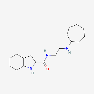 molecular formula C18H33N3O B6725350 N-[2-(cycloheptylamino)ethyl]-2,3,3a,4,5,6,7,7a-octahydro-1H-indole-2-carboxamide 