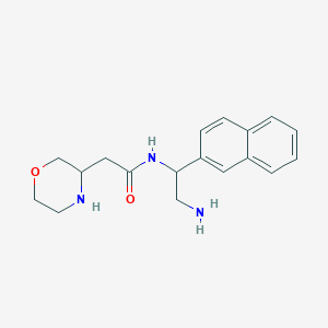 molecular formula C18H23N3O2 B6725370 N-(2-amino-1-naphthalen-2-ylethyl)-2-morpholin-3-ylacetamide 
