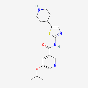 molecular formula C17H22N4O2S B6725482 N-(5-piperidin-4-yl-1,3-thiazol-2-yl)-5-propan-2-yloxypyridine-3-carboxamide 