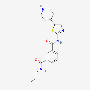 molecular formula C19H24N4O2S B6725526 3-N-(5-piperidin-4-yl-1,3-thiazol-2-yl)-1-N-propylbenzene-1,3-dicarboxamide 