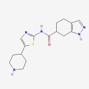 molecular formula C16H21N5OS B6725560 N-(5-piperidin-4-yl-1,3-thiazol-2-yl)-4,5,6,7-tetrahydro-1H-indazole-6-carboxamide 
