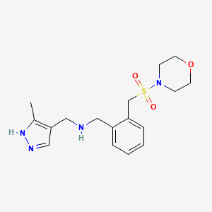 molecular formula C17H24N4O3S B6726169 N-[(5-methyl-1H-pyrazol-4-yl)methyl]-1-[2-(morpholin-4-ylsulfonylmethyl)phenyl]methanamine 