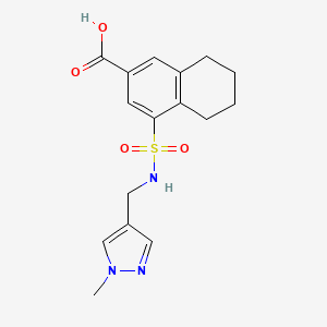 molecular formula C16H19N3O4S B6726197 4-[(1-Methylpyrazol-4-yl)methylsulfamoyl]-5,6,7,8-tetrahydronaphthalene-2-carboxylic acid 