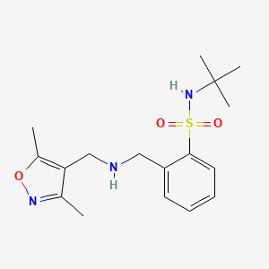 molecular formula C17H25N3O3S B6726244 N-tert-butyl-2-[[(3,5-dimethyl-1,2-oxazol-4-yl)methylamino]methyl]benzenesulfonamide 