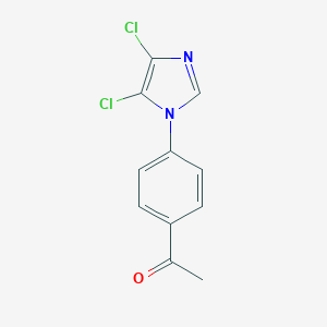 molecular formula C11H8Cl2N2O B067263 1-[4-(4,5-Dichloro-1H-imidazol-1-YL)phenyl]ethan-1-one CAS No. 175202-67-2