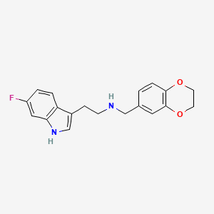 molecular formula C19H19FN2O2 B6726748 N-(2,3-dihydro-1,4-benzodioxin-6-ylmethyl)-2-(6-fluoro-1H-indol-3-yl)ethanamine 
