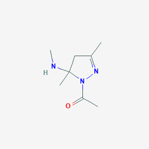 molecular formula C8H15N3O B067272 1H-Pyrazol-5-amine, 1-acetyl-4,5-dihydro-N,3,5-trimethyl-(9CI) CAS No. 175880-95-2