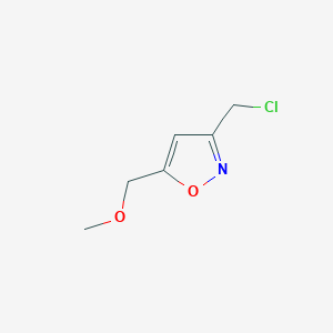 molecular formula C6H8ClNO2 B067278 3-(Chloromethyl)-5-(methoxymethyl)isoxazole CAS No. 167155-52-4