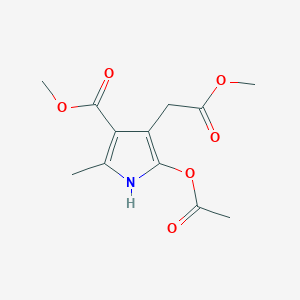 molecular formula C12H15NO6 B067281 methyl 5-(acetyloxy)-4-(2-methoxy-2-oxoethyl)-2-methyl-1H-pyrrole-3-carboxylate CAS No. 175136-05-7