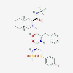 3-Isoquinolinecarboxamide, N-(1,1-dimethylethyl)-2-(3-((3-((4-fluorophenyl)thio)-2-((methylsulfonyl)amino)-1-oxopropyl)amino)-2-hydroxy-4-phenylbutyl)decahydro-, (3S-(2(2S*,3R*(R*)),3alpha,4abeta,8abeta))-